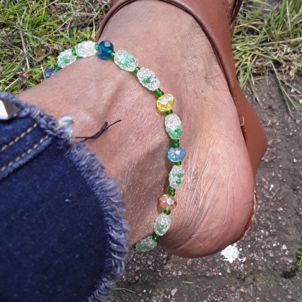 Stunning Crystal Anklet and Bracelet Set